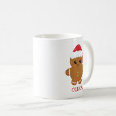 Niedliches Gingerbrot Personalisierte Weihnachtsze Kaffeetasse (VorderseiteRechts)
