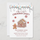 Niedliches Gingerbrot Weihnachtsfest im Party Einladung (Vorderseite)