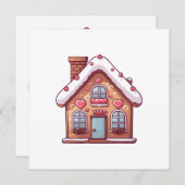 Niedliches Gingerbrot Weihnachtshaus Feiertagskarte (Vorne/Hinten)