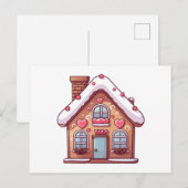 Niedliches Gingerbrot Weihnachtshaus Feiertagspostkarte (Vorne/Hinten)