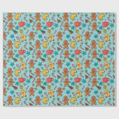 Niedliches Gingerbrot Weihnachtsmuster Geschenkpapier (Flach)