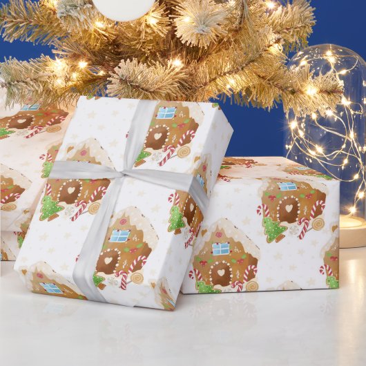 Niedliches Gingerbrot Weihnachtswrapping Paper Geschenkpapier (Feiertage)