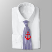 Niedliches Gingham-Muster und Red Anchor Krawatte (Gebunden)
