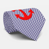 Niedliches Gingham-Muster und Red Anchor Krawatte (Gerollt)