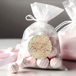 Niedliches Gipskraut Aquarell Blume Boho Taufe Runder Aufkleber