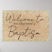 Niedliches Gipskraut Blume Rustikale Taufe Willkom Poster (Vorne)