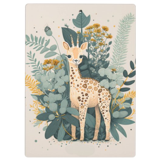 Niedliches Giraffbuch Klemmbrett (Rückseite)