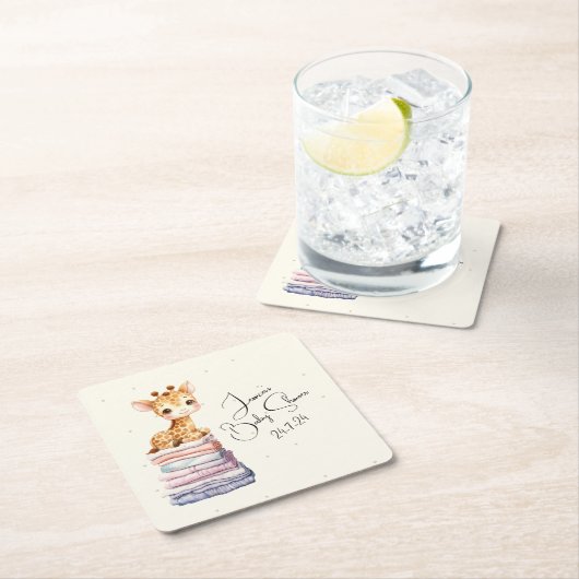 Niedliches Giraffe Baby Rechteckiger Pappuntersetzer (Vor Ort)