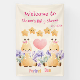 Niedliches Giraffe Baby Showbanner | Twin Baby Dus Banner