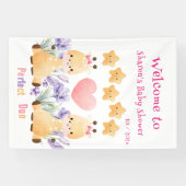 Niedliches Giraffe Baby Showbanner | Twin Baby Dus Banner (Horizontal)
