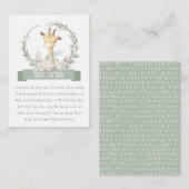 Niedliches Giraffe-Blumenheftbuch für Babydusche Begleitkarte (Vorne/Hinten)