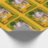 Niedliches Giraffe GeburtstagsFoto individuell anp Geschenkpapier (Ecke)