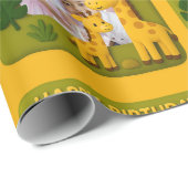 Niedliches Giraffe GeburtstagsFoto individuell anp Geschenkpapier (Rolleneckpunkt)
