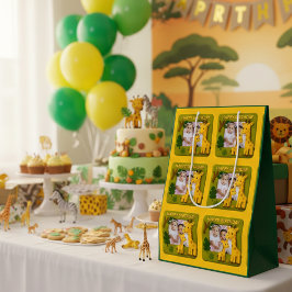 Niedliches Giraffe GeburtstagsFoto individuell anp Mittlere Geschenktüte