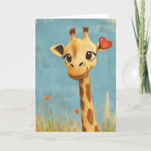 Niedliches Giraffe Herz Feiertagskarte