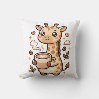 Niedliches Giraffen-Latte-Art-Wurfkissen Kissen