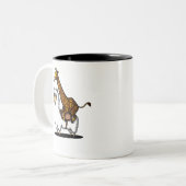 Niedliches Giraffen-Reitlama-Alpaka-lustige Tiere Zweifarbige Tasse (Vorderseite Links)