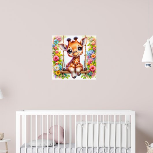 Niedliches Giraffenbaby-Kinderzimmer Poster (Kinderzimmer 2)