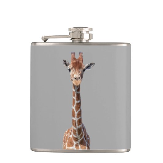Niedliches Giraffengesicht Flachmann (Vorderseite)