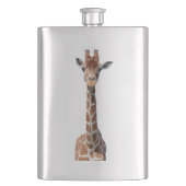 Niedliches Giraffengesicht Flachmann (Vorderseite)