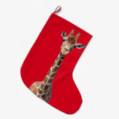 Niedliches Giraffengesicht Großer Weihnachtsstrumpf (Vorderansicht (hängend))