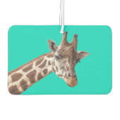 Niedliches Giraffenportrait auf Aquamarin Türkis Autolufterfrischer (Rückseite)