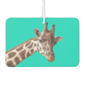 Niedliches Giraffenportrait auf Aquamarin Türkis Autolufterfrischer (Vorderseite)