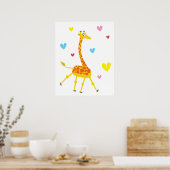 Niedliches Giraffenposter Poster (Küche)