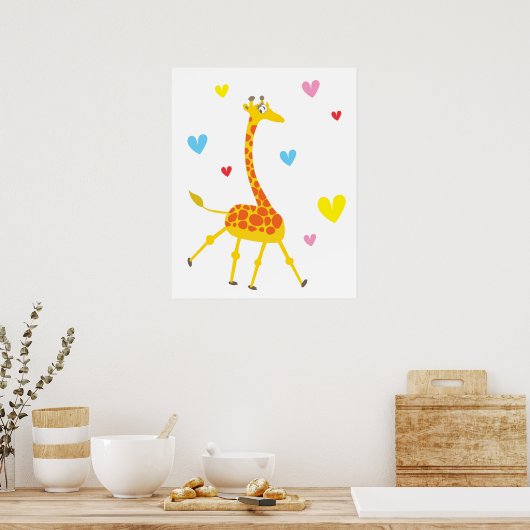 Niedliches Giraffenposter Poster (Küche)