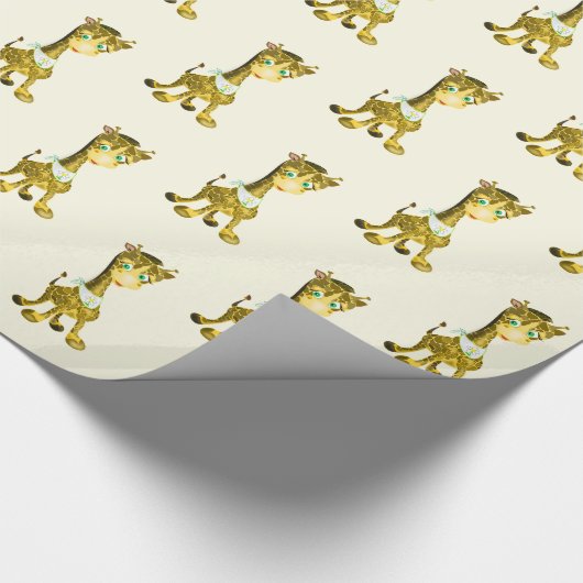 Niedliches Giraffenwackelpapier Geschenkpapier (Ecke)