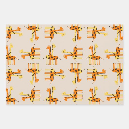 Niedliches Giraffmuster Geschenkpapier Set (Vorderseite 2)
