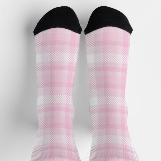 Niedliches Girl Blush Rosa und Kariertes Weiß Must Socken (Oben)