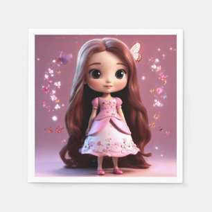 Niedliches Girl-Cartoon-Tissue Paper Serviette