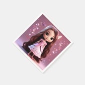 Niedliches Girl-Cartoon-Tissue Paper Serviette (Ecke)