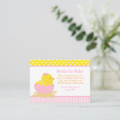 Niedliches Girl Chick Book Request for Baby Shower Begleitkarte (Stehend Vorderseite)