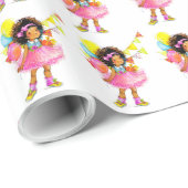 Niedliches Girl-Geschenkpapier Geschenkpapier (Rolleneckpunkt)