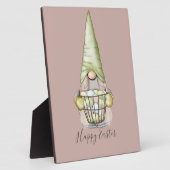 Niedliches Girl Gnome mit Eiern Ostern Urlaub Fotoplatte (Seite)