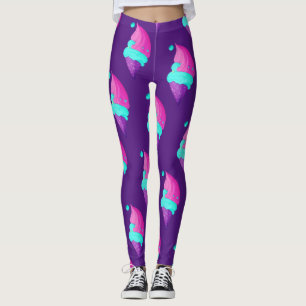 Niedliches Girl Hot Pink Blue Lila Ice Creme Muste Leggings