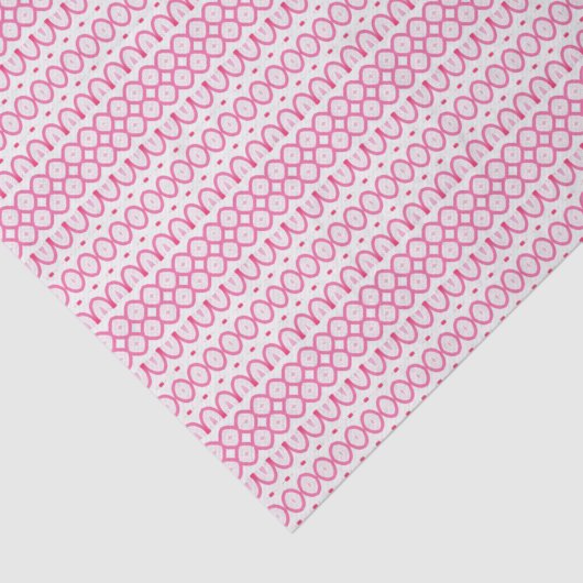 Niedliches Girl Hübsch Pink White Pattern Seidenpapier (Ausschnitt)