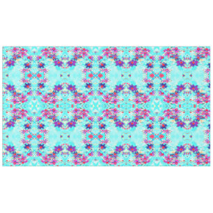 Niedliches Girl-Lila Blume Muster auf Aqua Blue Tischdecke