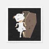 Niedliches Girl-Mummy-Coffin Halloween-Design Serviette (Vorderseite)