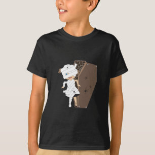 Niedliches Girl-Mummy-Coffin Halloween-Design T-Shirt