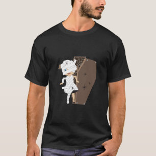Niedliches Girl-Mummy-Coffin Halloween-Design T-Shirt