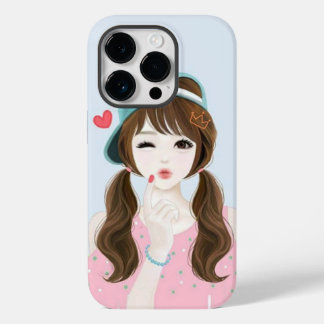 Niedliches Girl-Muster-Designer druckt Mobile Cove Case-Mate iPhone 14 Pro Hülle