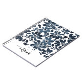 Niedliches Girl Navy Floral Cover Notebook Notizblock (Linke Seite)
