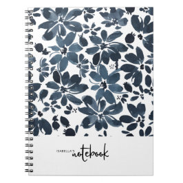 Niedliches Girl Navy Floral Cover Notebook Notizblock
