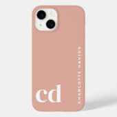 Niedliches Girl Peach Monogramm Case-Mate iPhone Hülle (Rückseite)