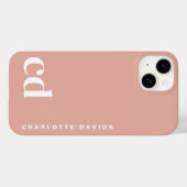 Niedliches Girl Peach Monogramm Case-Mate iPhone Hülle (Rückseite (Horizontal))