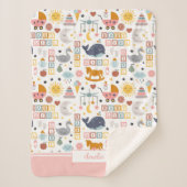 Niedliches Girl Pink-Muster mit Name Sherpadecke (Vorderseite)