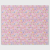 Niedliches Girl-Pink-Regenbogenmuster Geschenkpapier (Flach)